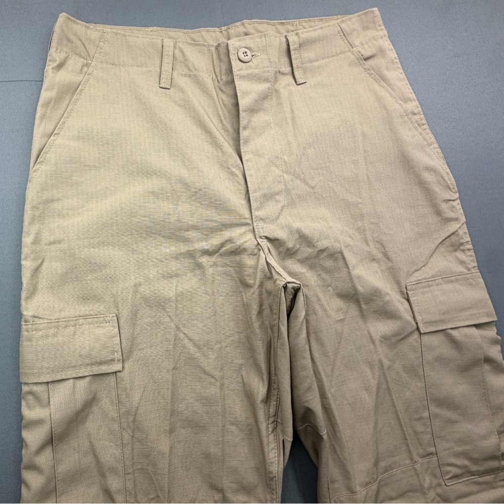 BDU Combat Trousers Khaki Tan Cargo Pants 100% Cotton USA | Men's Medium Long - Picture 7 of 15
